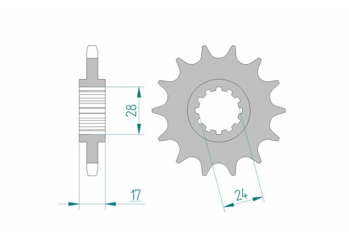 Pignon AFAM acier standard 20515 - 525