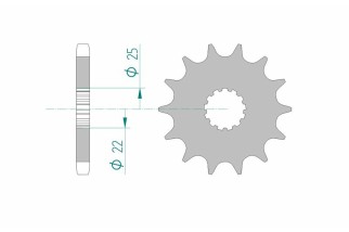 Pignon AFAM acier anti-bruit 28400 - 530