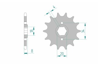 Pignon AFAM acier standard 20306 - 520