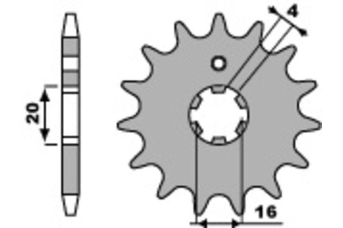 Pignon PBR acier standard 554 - 428