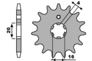 Pignon PBR acier standard 554 - 428