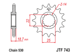 Pignon JT SPROCKETS acier anti-bruit 743 - 530