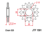 Pignon JT SPROCKETS acier anti-bruit 1591 - 525