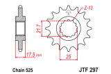 Pignon JT SPROCKETS acier anti-bruit 297 - 525