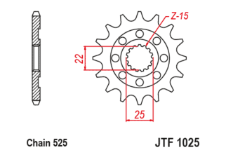 Pignon JT SPROCKETS acier standard 1025 - 525
