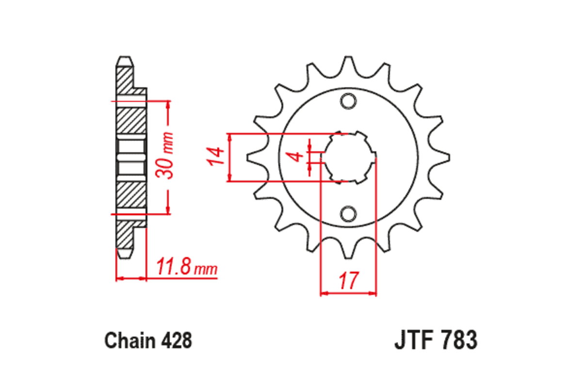 Pignon JT SPROCKETS acier standard 783 - 428