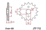Pignon JT SPROCKETS acier standard 712 - 428