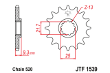 Pignon JT SPROCKETS acier anti-bruit 1539-520