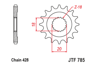 Pignon JT SPROCKETS acier standard 785 - 428