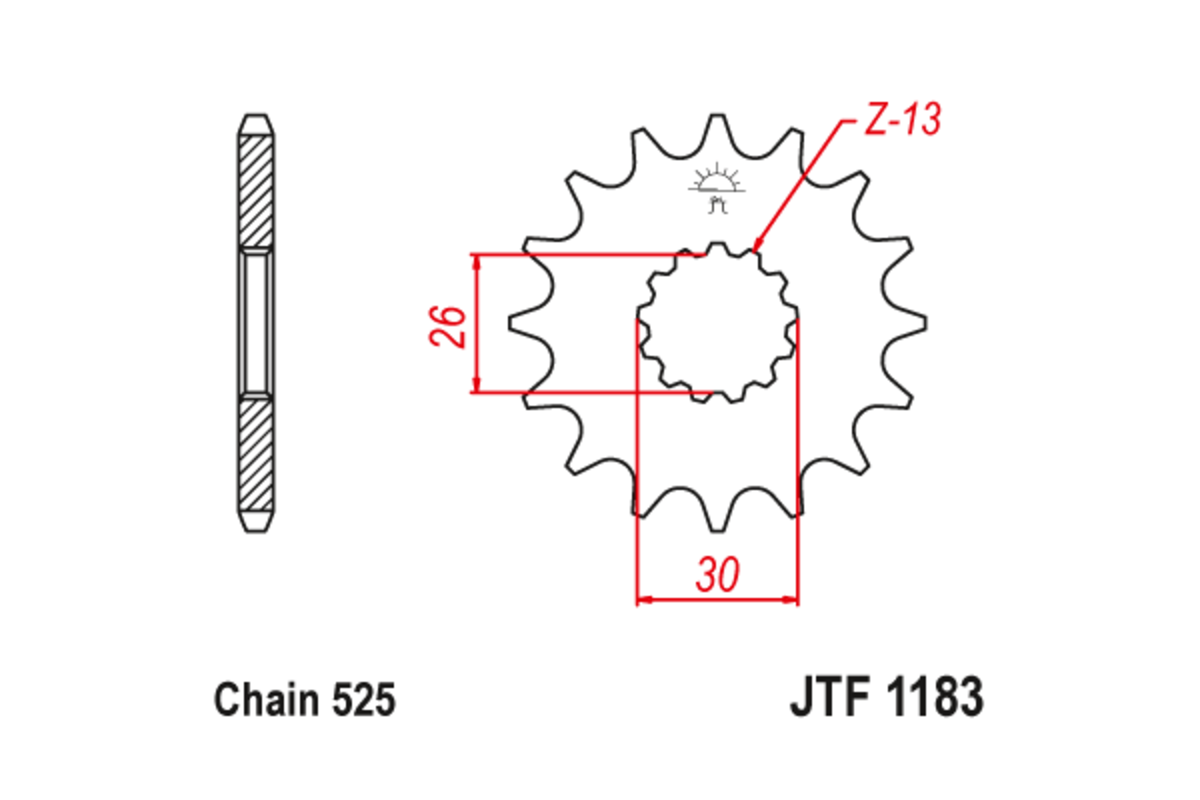 Pignon JT SPROCKETS acier anti-bruit 1183 - 525