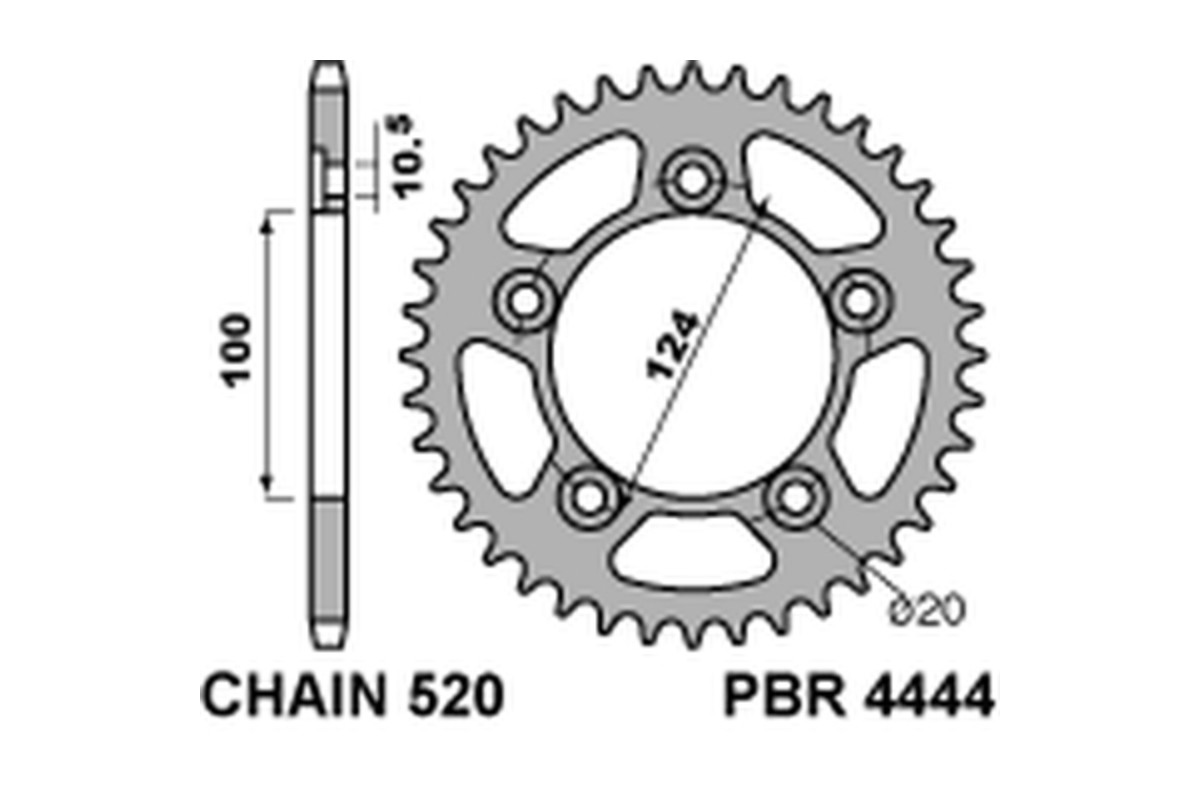 Couronne PBR acier C45 standard 4444 - 520