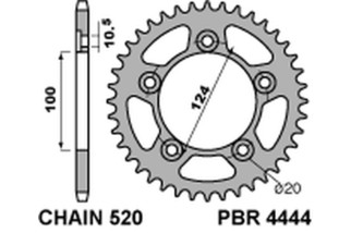 Couronne PBR acier C45 standard 4444 - 520