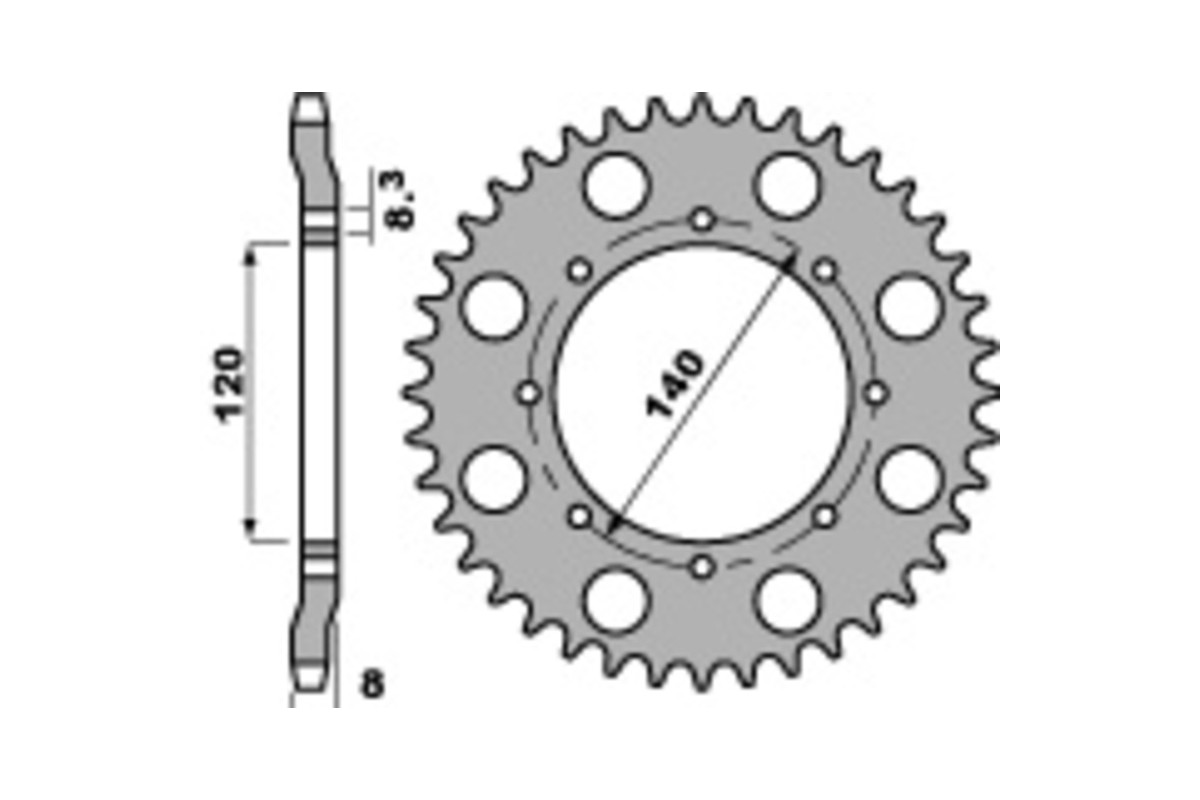 Couronne PBR acier C45 standard 506 - 520