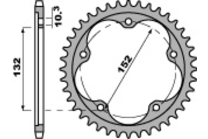 Couronne PBR aluminium Ultra-Light anodisé dur 4460 - 525