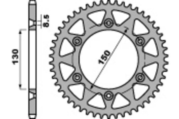 Couronne PBR acier C45 standard 270 - 520