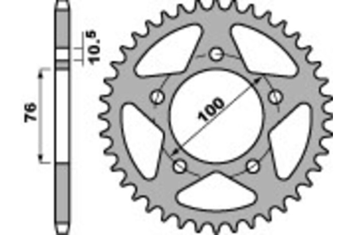 Couronne PBR aluminium ultra-light anodisé dur 1031 - 520