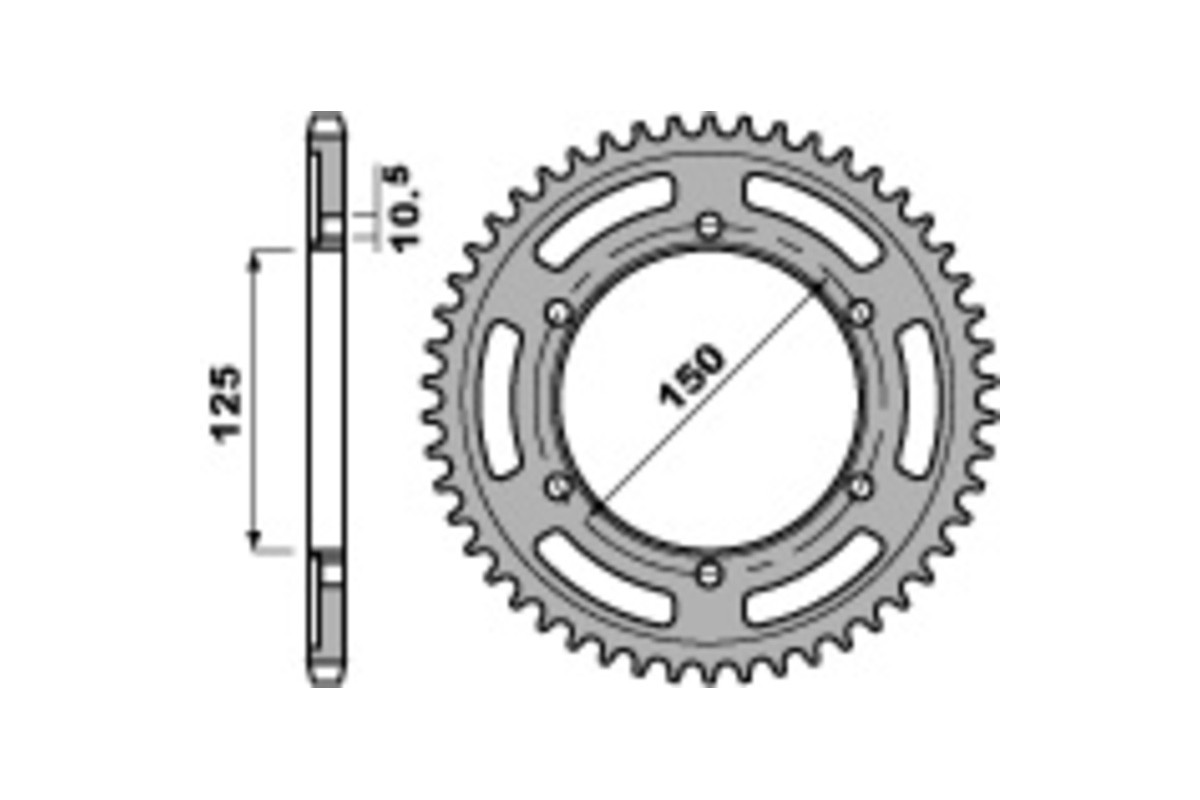 Couronne PBR acier C45 standard 4454 - 525