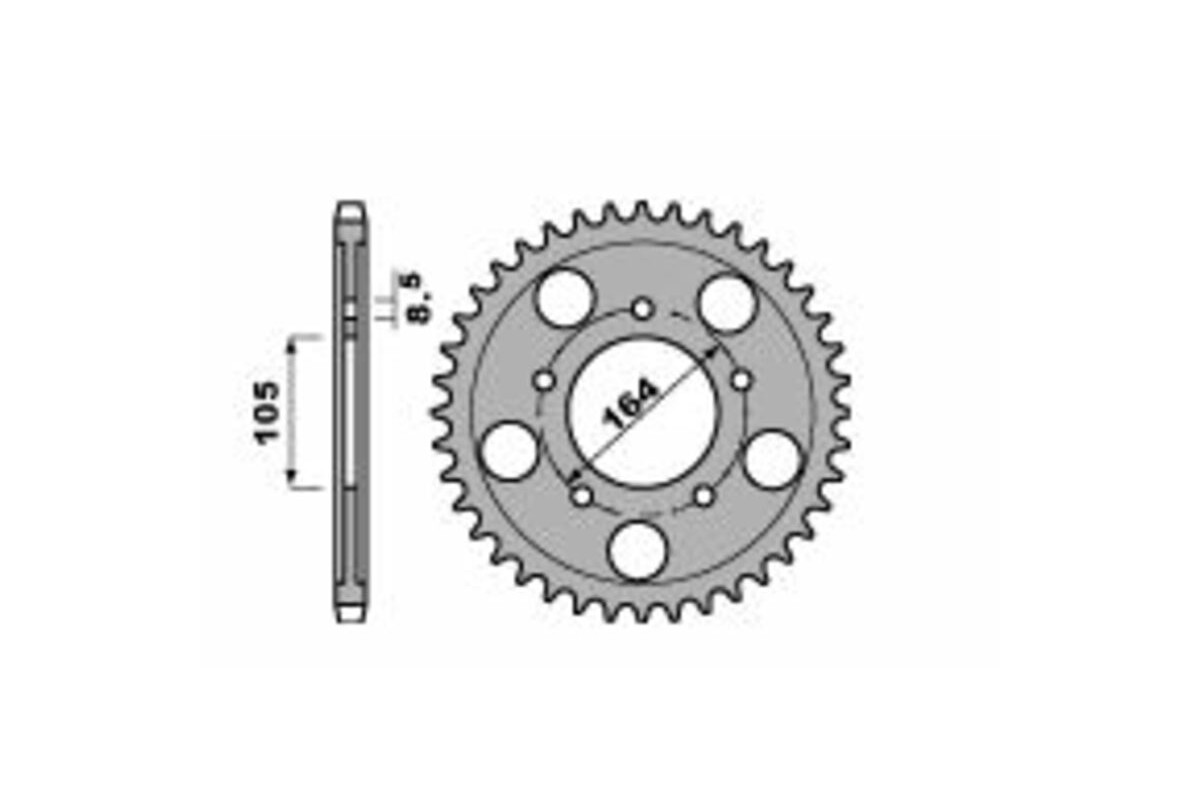 Couronne PBR acier C45 standard 4557 - 525