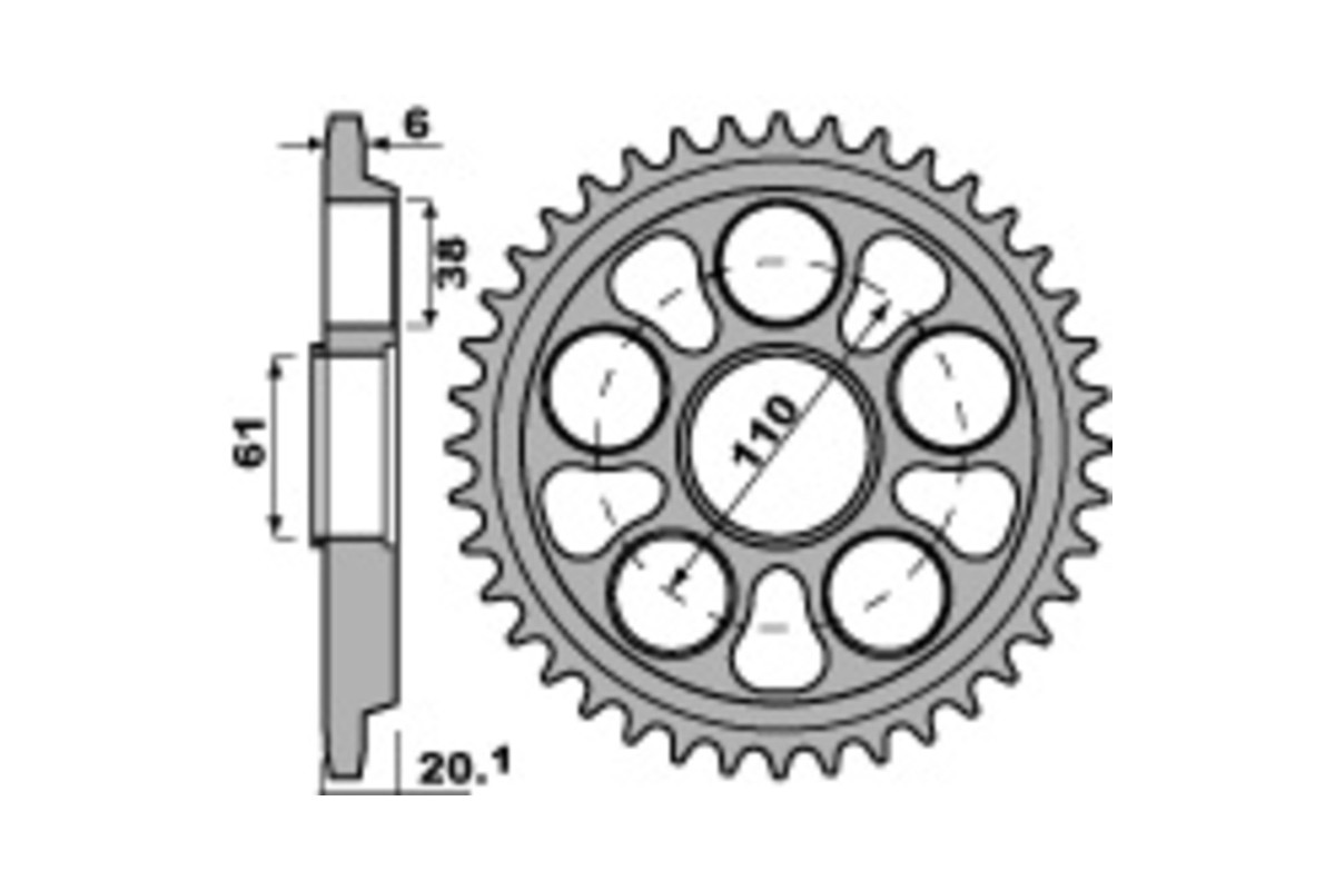 Couronne PBR aluminium Ultra-Light anodisé dur 4420 - 520