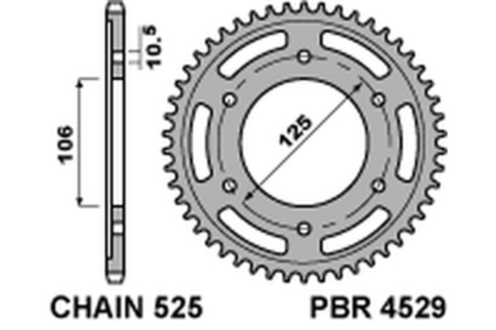 Couronne PBR acier C45 standard 4529 - 525
