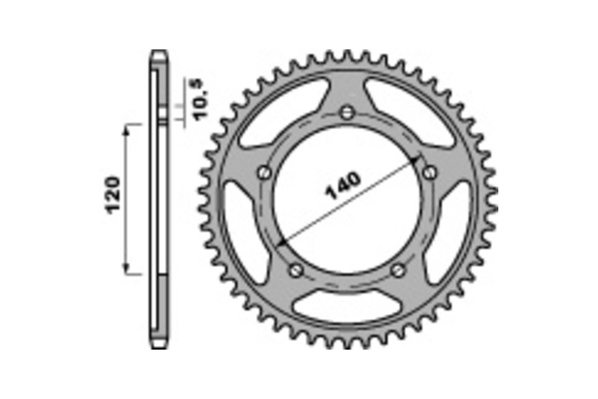 Couronne PBR acier C45 standard 4398 - 525