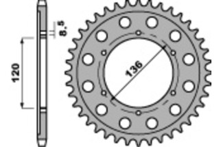Couronne PBR acier C45 standard 4324 - 428