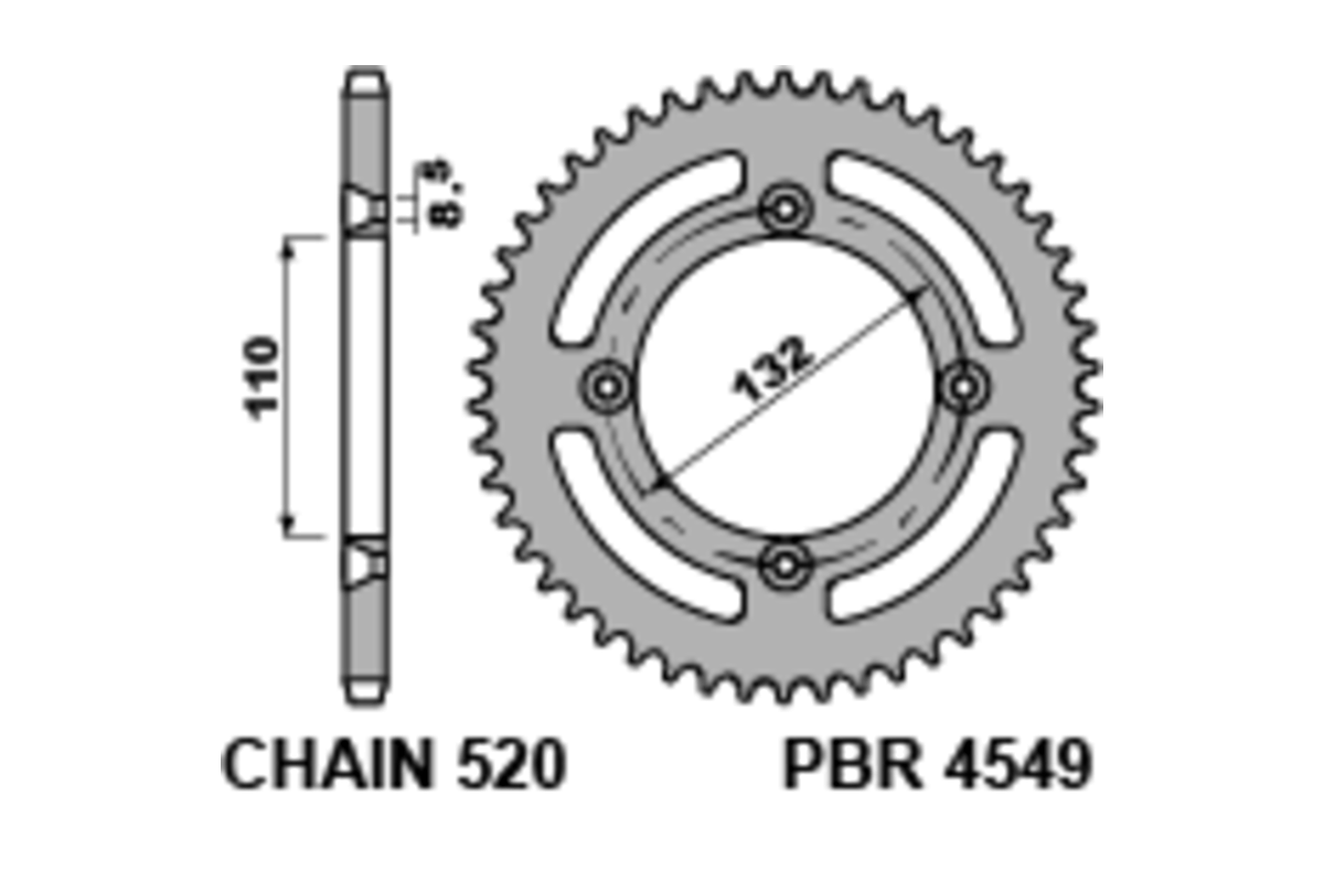 Couronne PBR acier C45 standard 4549 - 520
