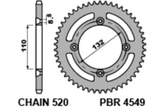 Couronne PBR acier C45 standard 4549 - 520