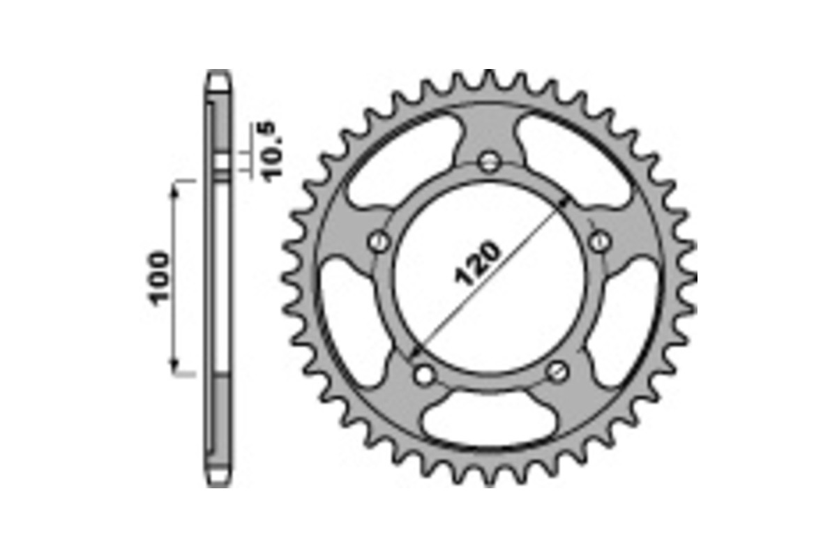 Couronne PBR acier C45 standard 4447 - 525