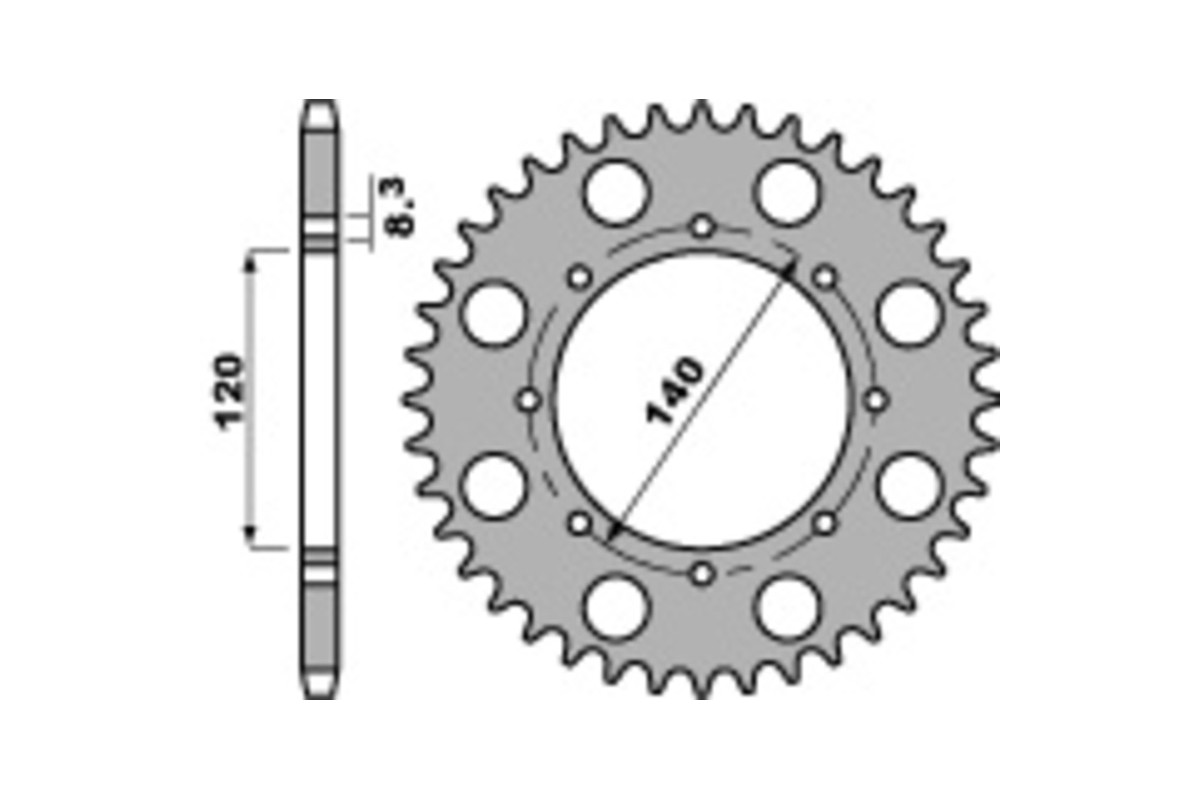 Couronne PBR acier C45 standard 491 - 520