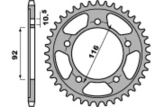 Couronne PBR acier C45 standard 4542 - 530