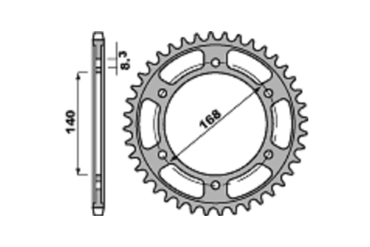 Couronne PBR acier C45 standard 4550 - 525