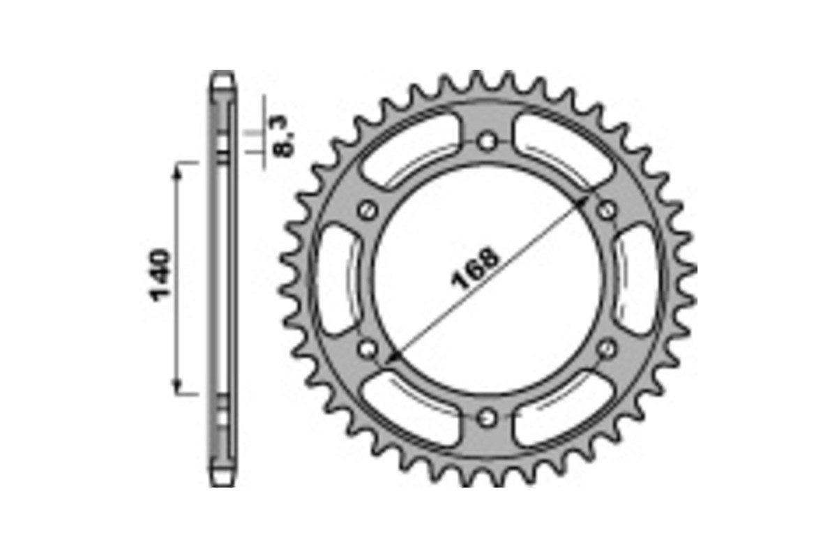 Couronne PBR acier C45 standard 4550 - 525