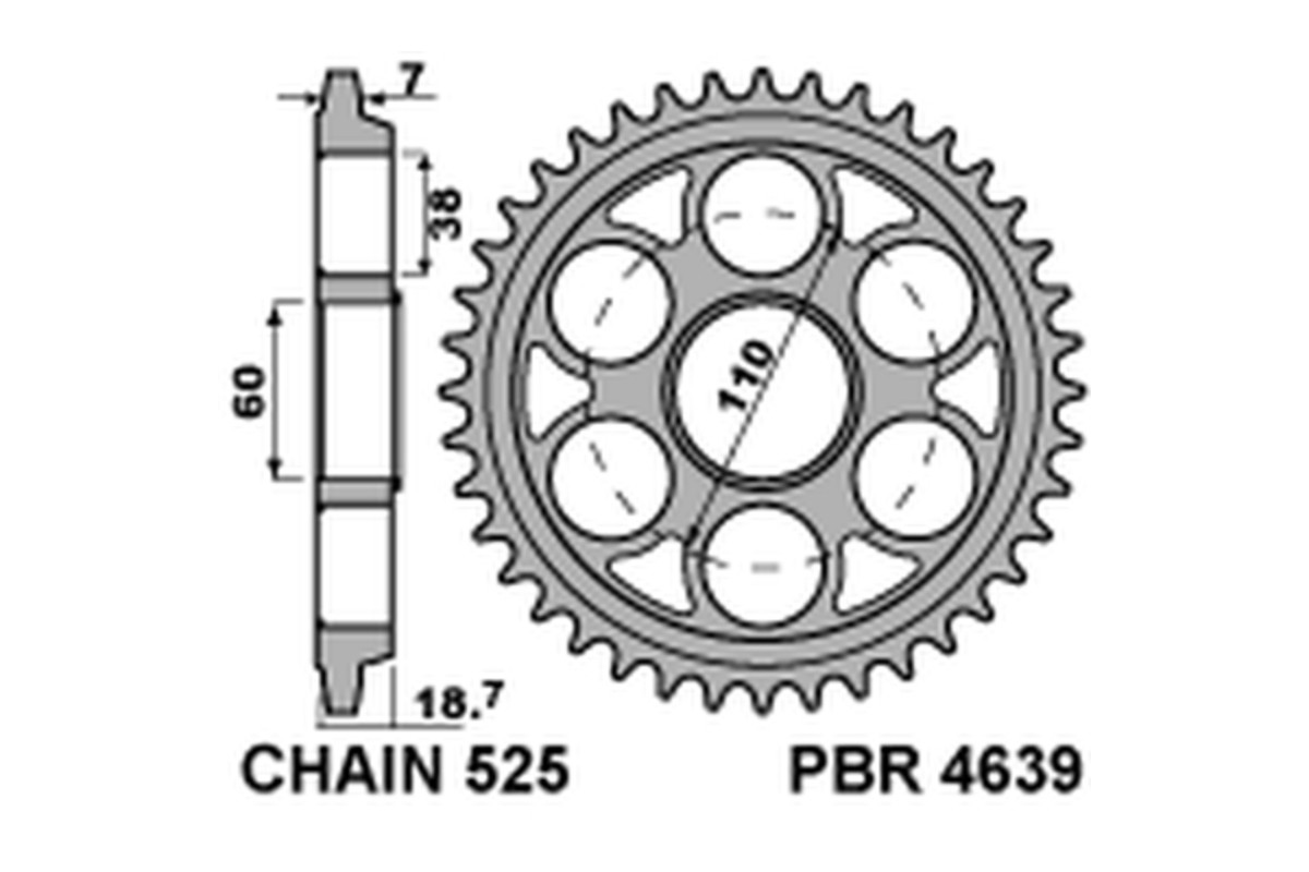 Couronne PBR aluminium Ultra-Light anodisé dur 4639 - 525
