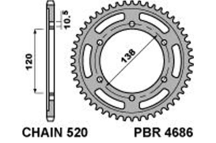 Couronne PBR acier C45 standard 4686 - 520