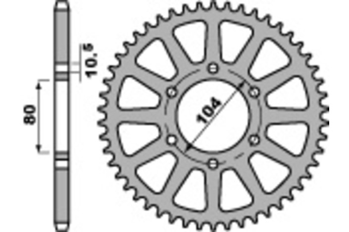 Couronne PBR acier C45 standard 478 - 520