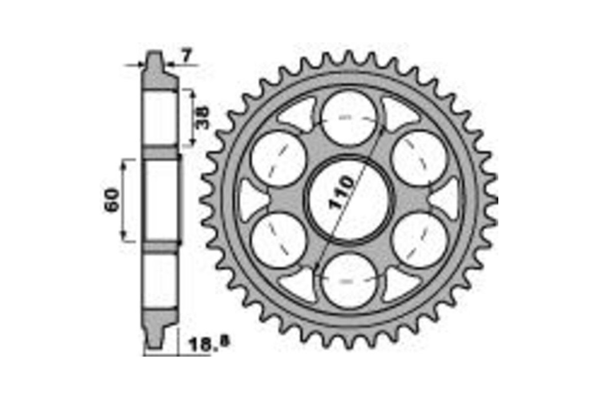 Couronne PBR aluminium Ultra-Light anodisé dur 4522 - 525