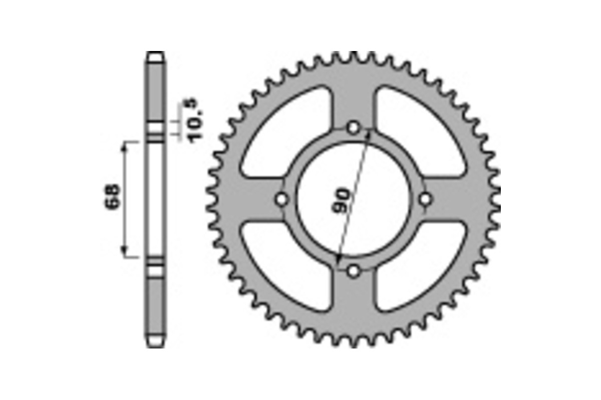 Couronne PBR acier C45 standard 256 - 520