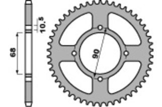 Couronne PBR acier C45 standard 256 - 520