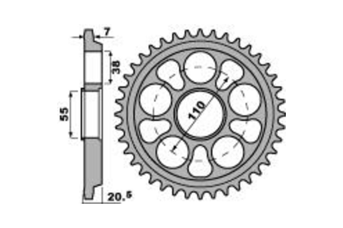 Couronne PBR aluminium Ultra-Light anodisé dur 4320 - 525