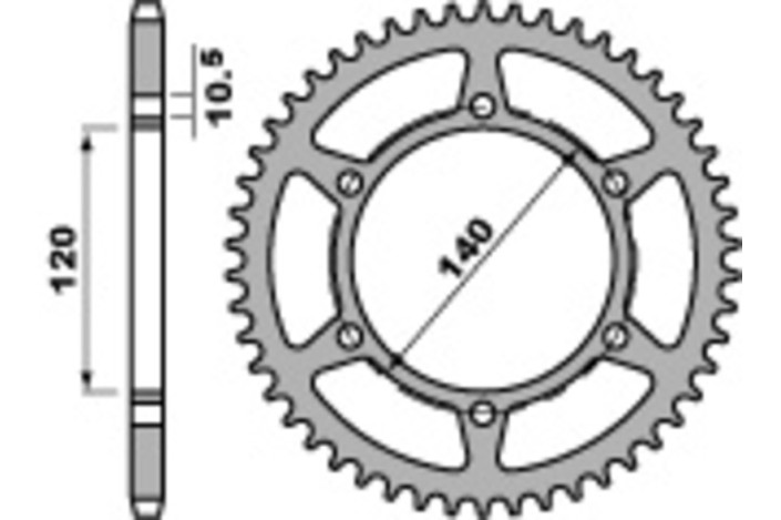 Couronne PBR acier C45 standard 475 - 520