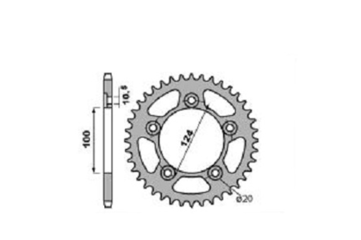 Couronne PBR aluminium ultra-light anodisé dur 4444 - 520