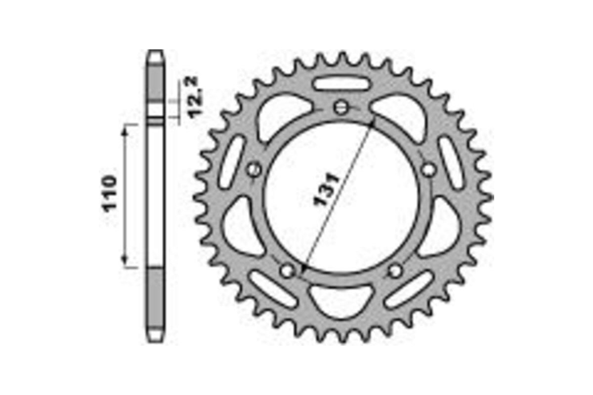 Couronne PBR aluminium ultra-light anodisé dur 4586 - 520