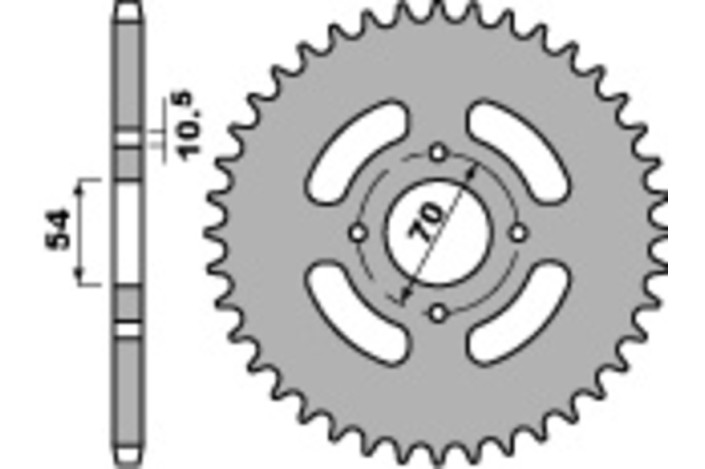 Couronne PBR acier C45 standard 4304 - 428
