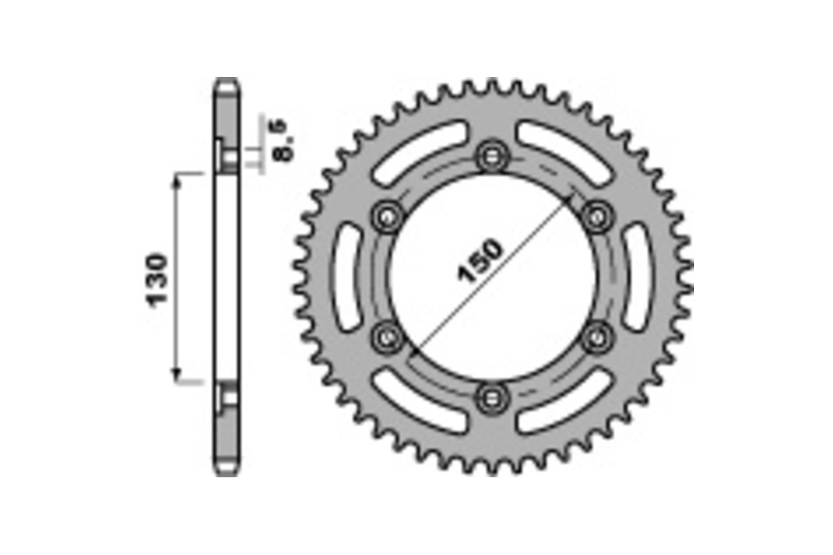 Couronne PBR acier C45 standard 245 - 520
