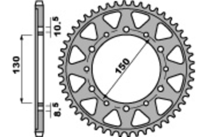 Couronne PBR acier C45 standard 860 - 530