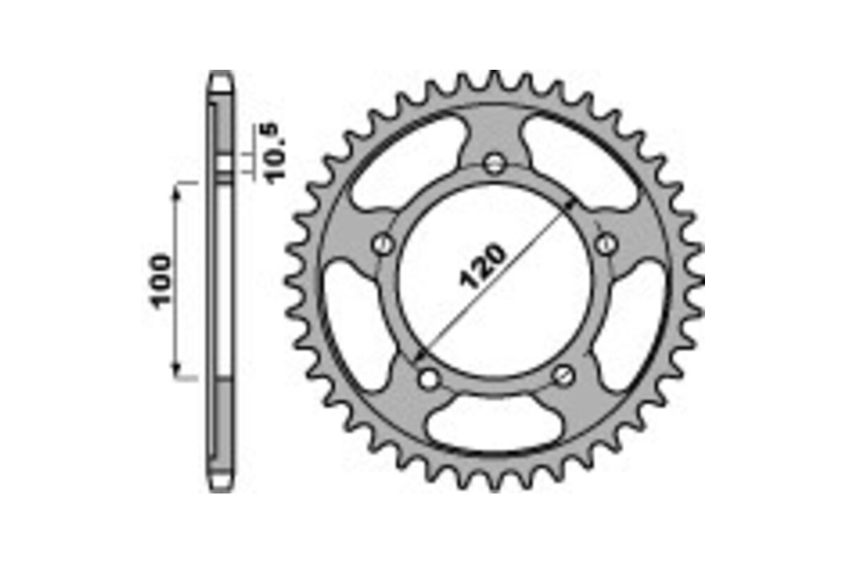 Couronne PBR aluminium ultra-light anodisé dur 4447 - 525