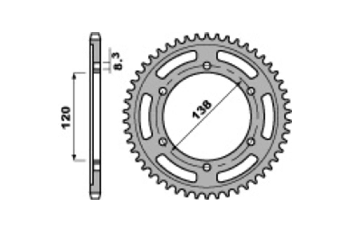 Couronne PBR acier C45 standard 253 - 525