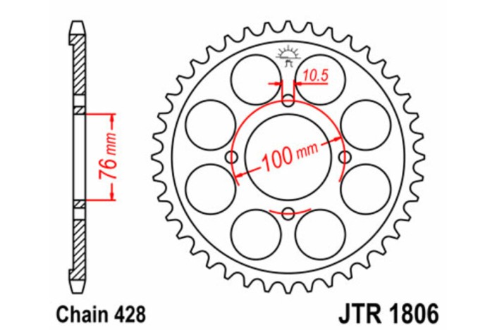 Couronne JT SPROCKETS acier standard 1806 - 428