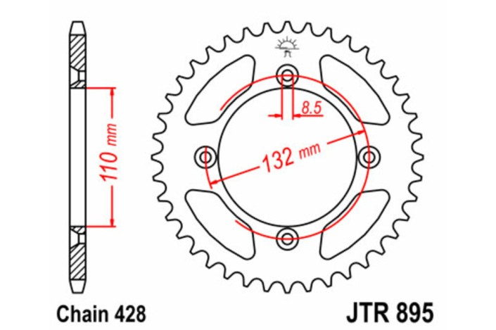 Couronne JT SPROCKETS acier standard 895 - 428